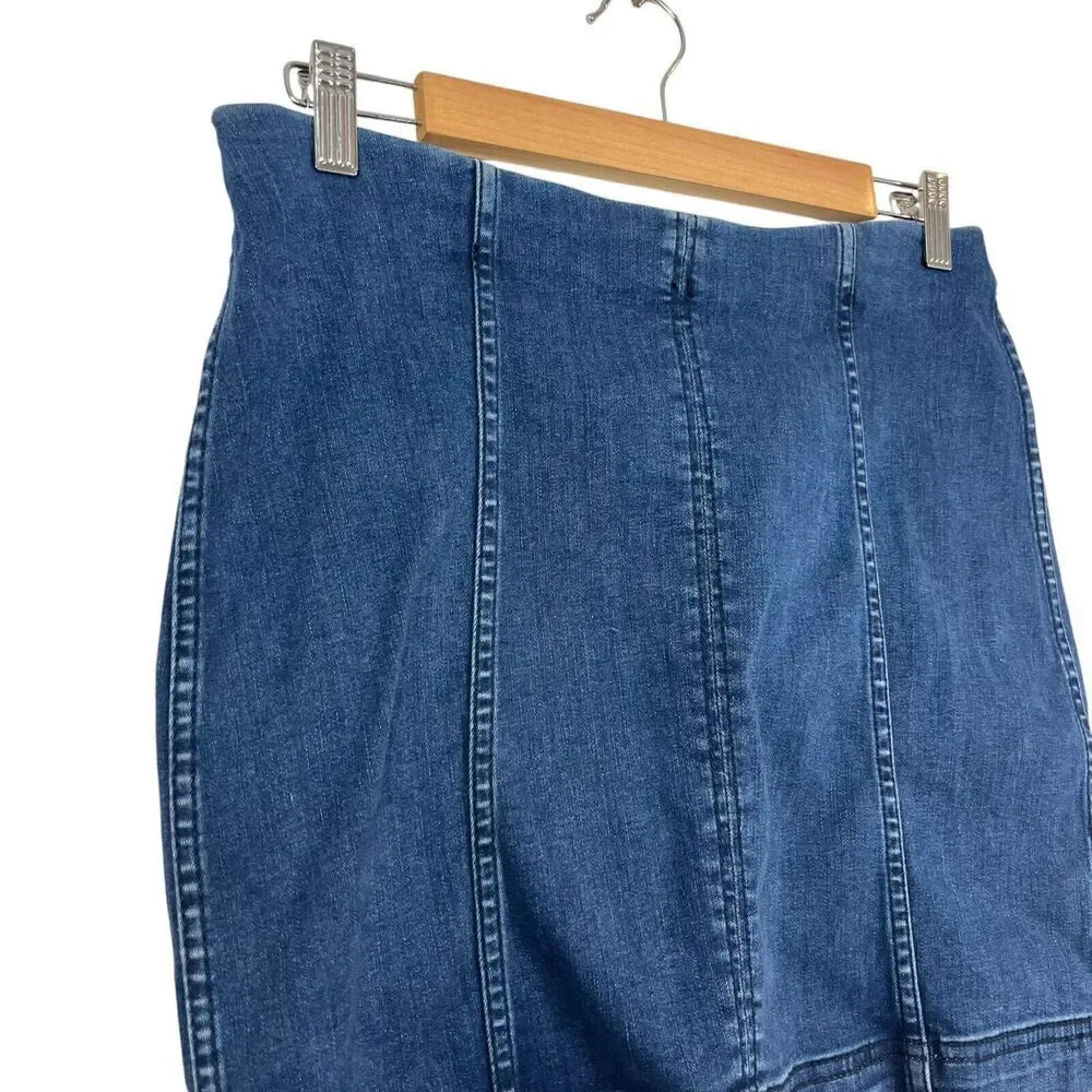Free People Skirt Womens 10 Blue Denim Jean Mini Normcore